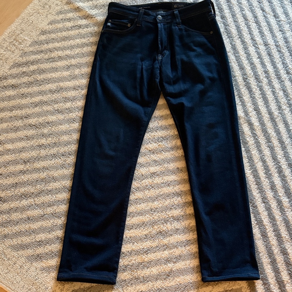 Like New: Ag Adriano Goldschmied Tellis Modern Slim Dark Navy Jeans 28x28” - Picture 1 of 6